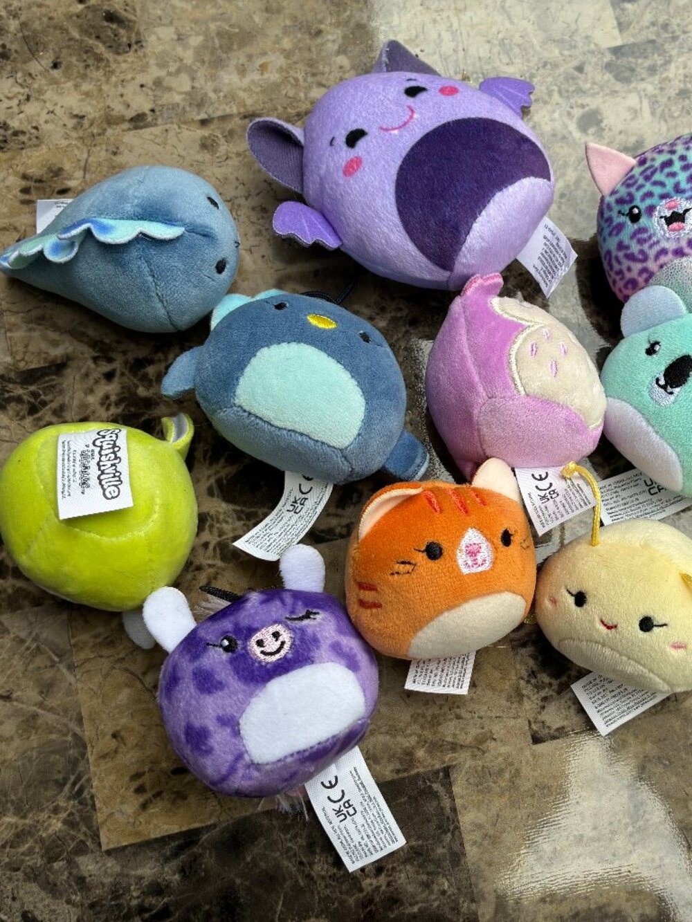 12 Squishville Squishmallow Mini Plush 2" Lot   Cats, Dogs, FIish, Lamb, Koala,